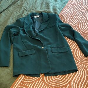 Showpo Teal Single-Button Notched Lapel Blazer